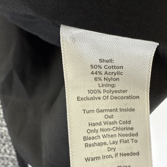 Talbots Women's Blazer Sz Small Petite Coat Open Lined Black White Tweed Pockets - Picture 9 of 12